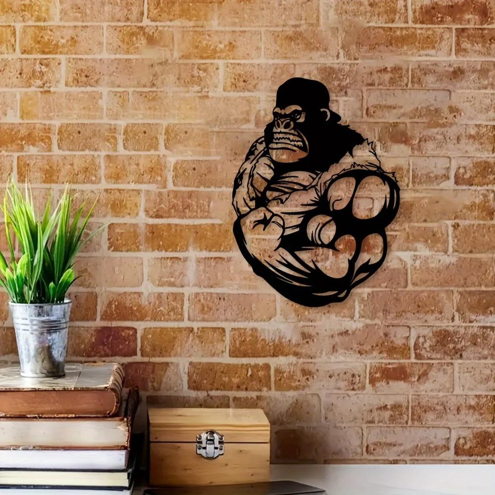 Креативные поделки из железа в виде мускулистого орангутана — уникальный декор для дома и улицы, идеально подходит для украшения гостиной и стен на улице