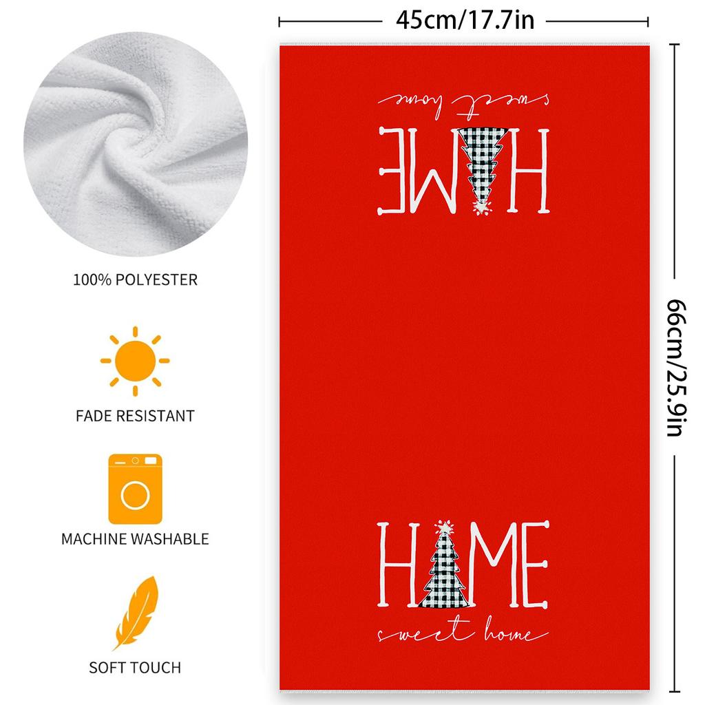 Christmas Kitchen Cleaning Dish Towels Christmas Tree Letter Creative Decoration Microfiber Towel