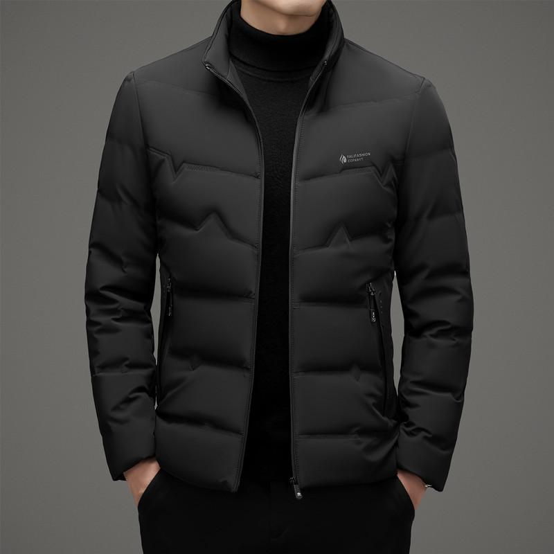 Зимняя утолщенная мужская пуховая куртка свободного покроя большого размера для молодых мужчин с воротником-стойкой, короткая модель