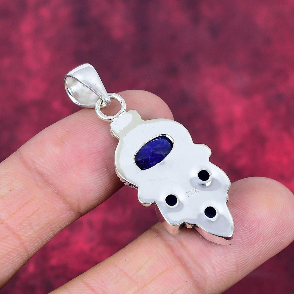 Ювелирные изделия с синим сапфиром, кулон из стерлингового серебра 925 пробы, ювелирные изделия ручной работы с драгоценными камнями, подарки для жены, абсолютно новый кулон