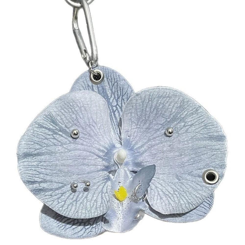 Gifts Phalaenopsis Orchid Keychain Cloth Backpack Hangings Decor Simulation Flower Keyring  Bag