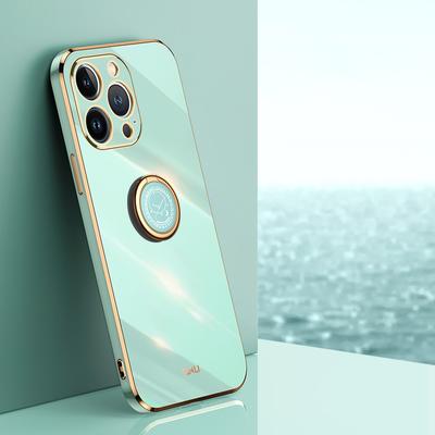 XINLI Чехол для iPhone 16 Pro с кольцом-подставкой, гальванизированный ТПУ чехол для телефона