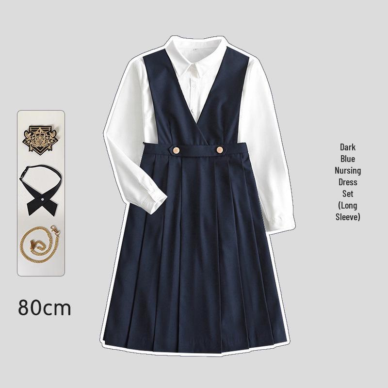 Японский комплект школьной формы JK: Аутентичная длинная юбка, защищающая грудь, для молодых леди от Ху Му Тао