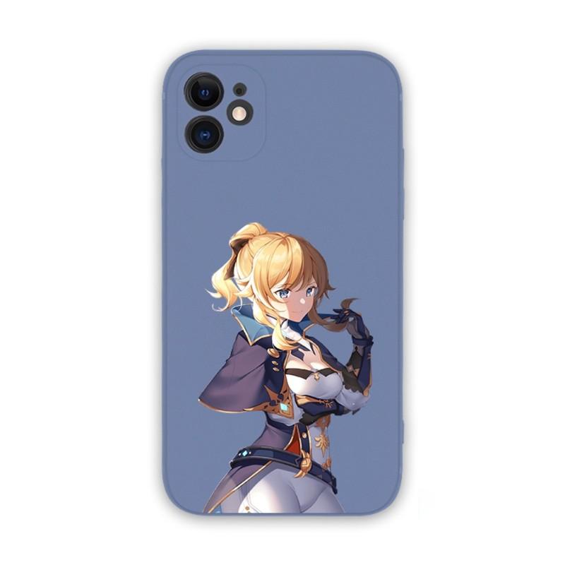 Cute Girl Jean Genshin Phone Case For IPhone 14 11 12 13 Pro Max X XR XSMax 6 6S 7 8 Plus SE 2022 Soft Square Color Phone Cover