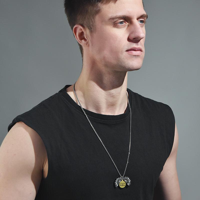 Retro Punk Style Sunflower Totem Necklace For Men Women Hip Hop Jewelry Accessory