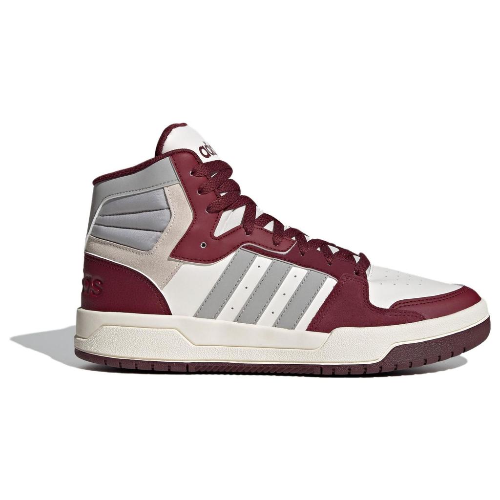 Adidas Neo Entrap Mid Кожа Круглый Носок На Шнуровке Прочные Полувысокие Скейтбордические Кроссовки Унисекс Белый Коричневый IE3908