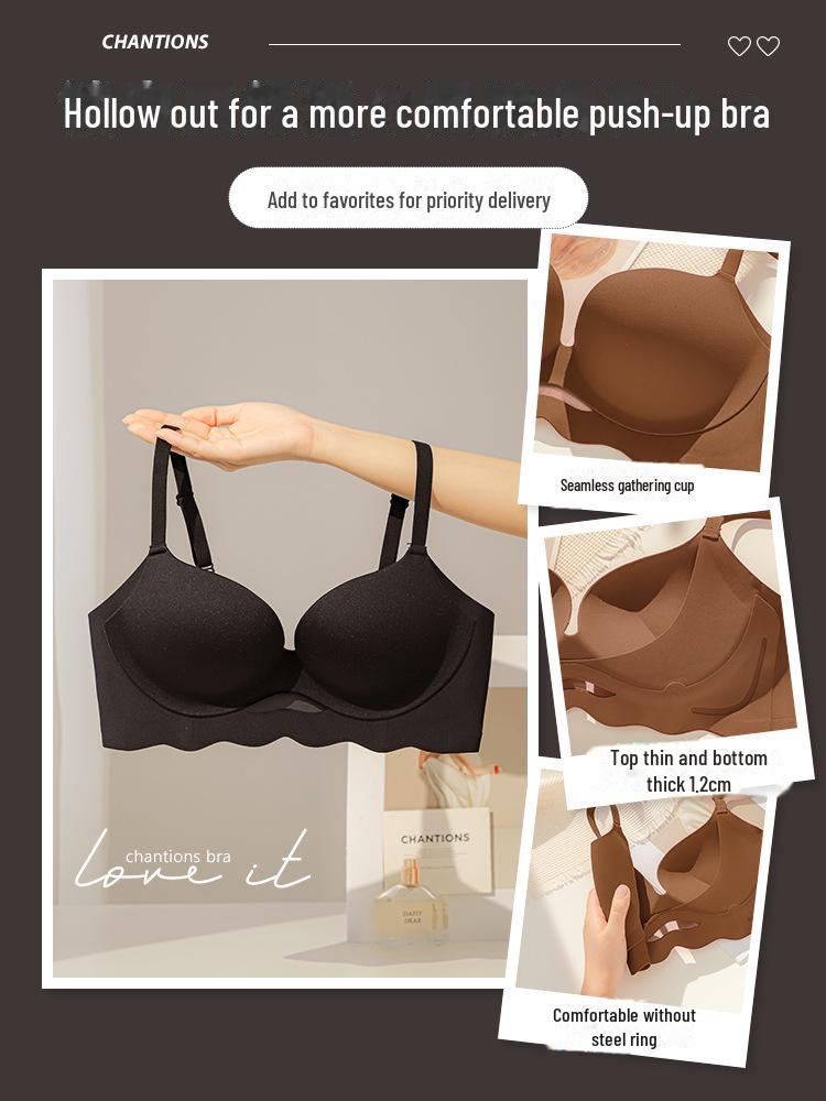 Seamless Lifting Bra for Small Busts - Smooth, Gathered Fit, Wireless, Anti-Sag Design