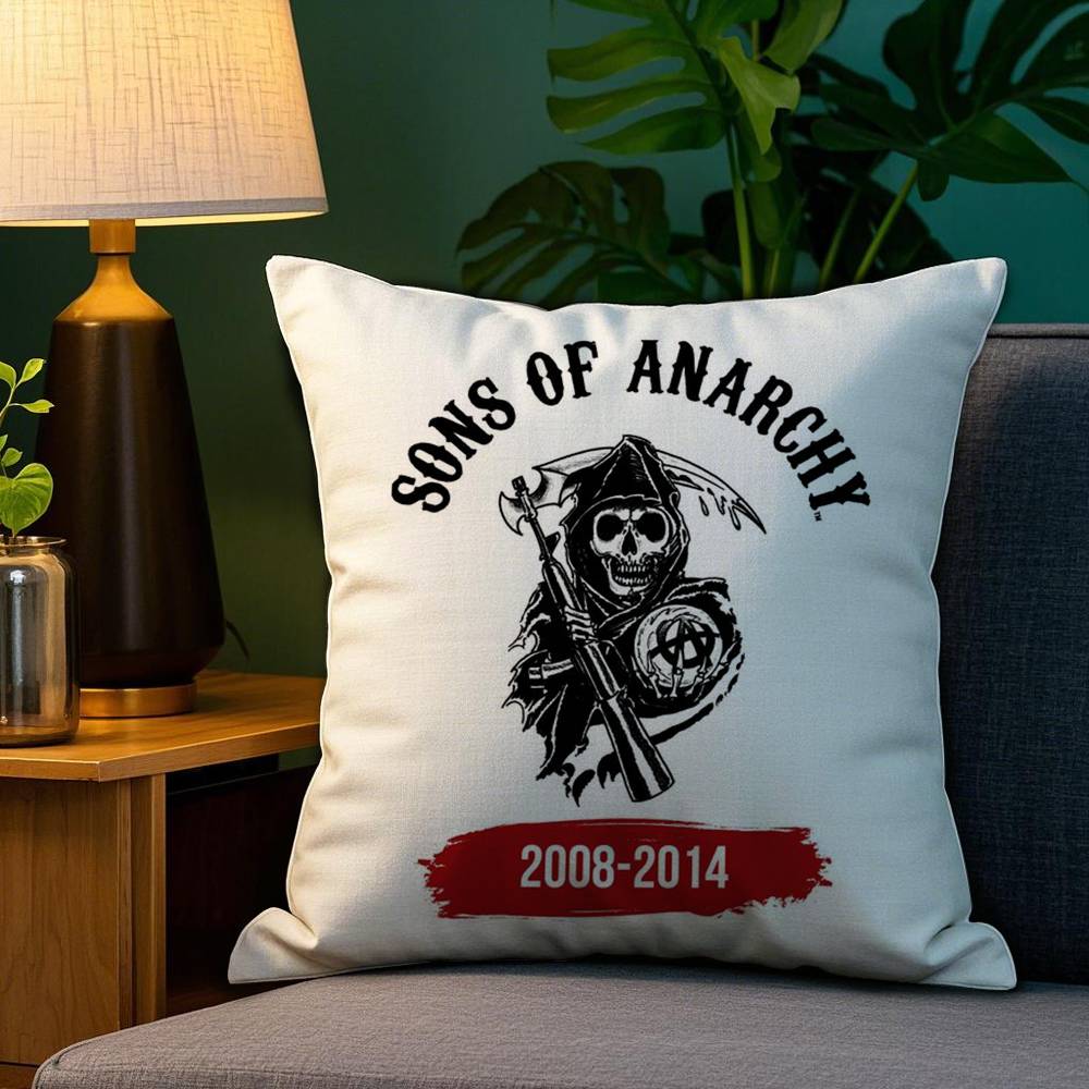 Крутая Наволочка S-Sons Of A-Anarchy для Дивана, Гостиной, Спальни, Квадратной Подушки, Подушки для Сна, Двусторонней Печатью