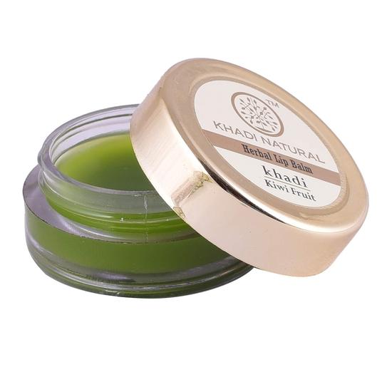 KHADI NATURAL Бальзам для губ с киви, пчелиным воском и медом, 5 г | Травяной бальзам для губ для мягких губ | Питательный бальзам для губ от потрескавшихся губ | Формула унисекс