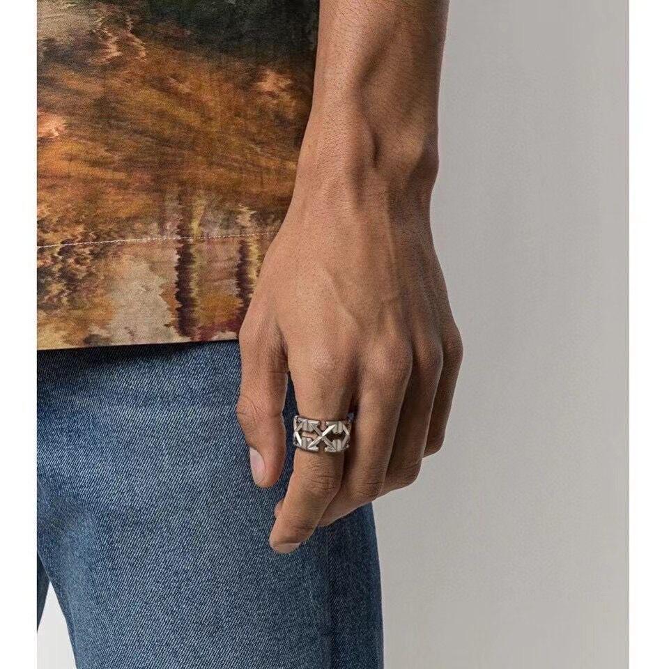 European Retro Distressed Double Arrow X Ring: High-End Thai Silver Jewelry with Trendy Elegance