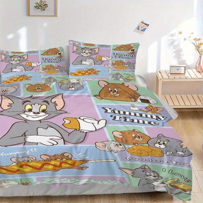 3pcs Tom & Jerry Yummy Time Print Cover Set Ultra Soft, Breathable, and Comfortable Bedding with Stylish Design for Bedroom and Guest Room Decor 1 Cov