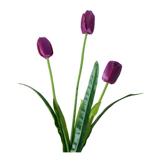 Искусственные Цветы 3-главный Шелковый Букет Тюльпанов с Гибким Железным Стеблем Искусственная Цветочная Композиция Свадебные Украшения Реквизит для Фотосъемки