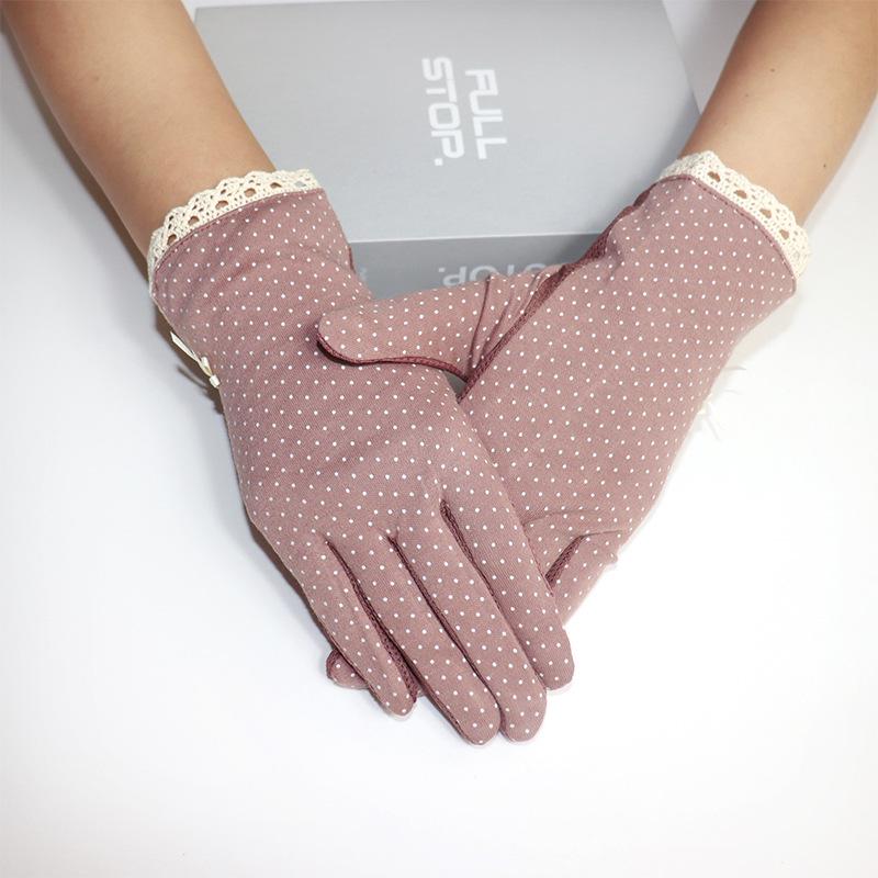 Женские хлопковые велосипедные перчатки с защитой от УФ-лучей - Защита от солнца, Нескользящие, Тонкий стиль, Короткая длина, Принтованный дизайн для весны и лета