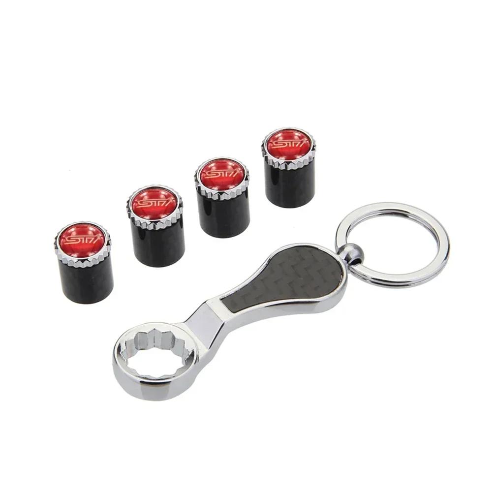 Carbon Fiber Wrench Car Wheel Tire Valve Caps for Subaru STI XV Outback WRX Forester Impreza Legacy BRZ Exiga Levorg Accessories PP222