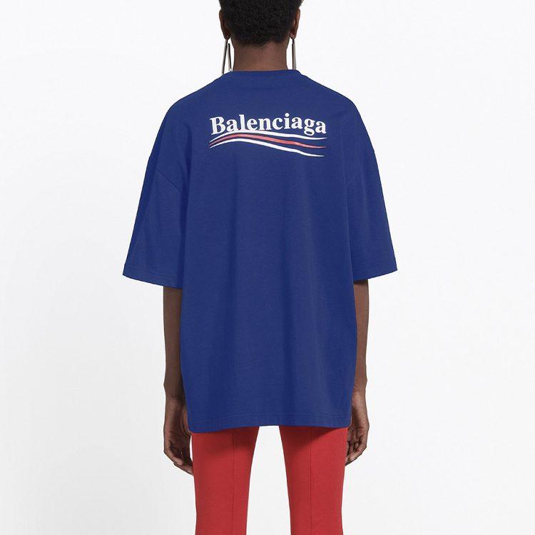 Balenciaga Футболка Свободный крой Женская Королевский синий 518213TAV444540