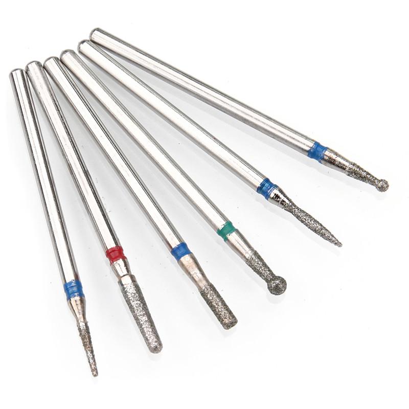 6 шт. алмазные фрезы для ногтей, набор сверл для маникюра, аксессуары для педикюра, электрическая машина, кисточка для ногтей, инструменты для заусенцев