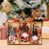 3 Pcs Christmas Gnome Ornaments Vintage Gnome Elf Wooden Hanging Decoration for Holiday Xmas Party Supplies