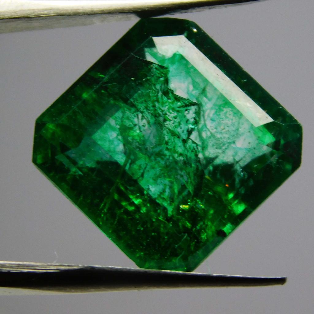 10 Карат Натуральный СЕРТИФИЦИРОВАННЫЙ Изум Изумрудная Огранка Зеленый Колумбийский Свободный Драгоценный Камень A-3891b