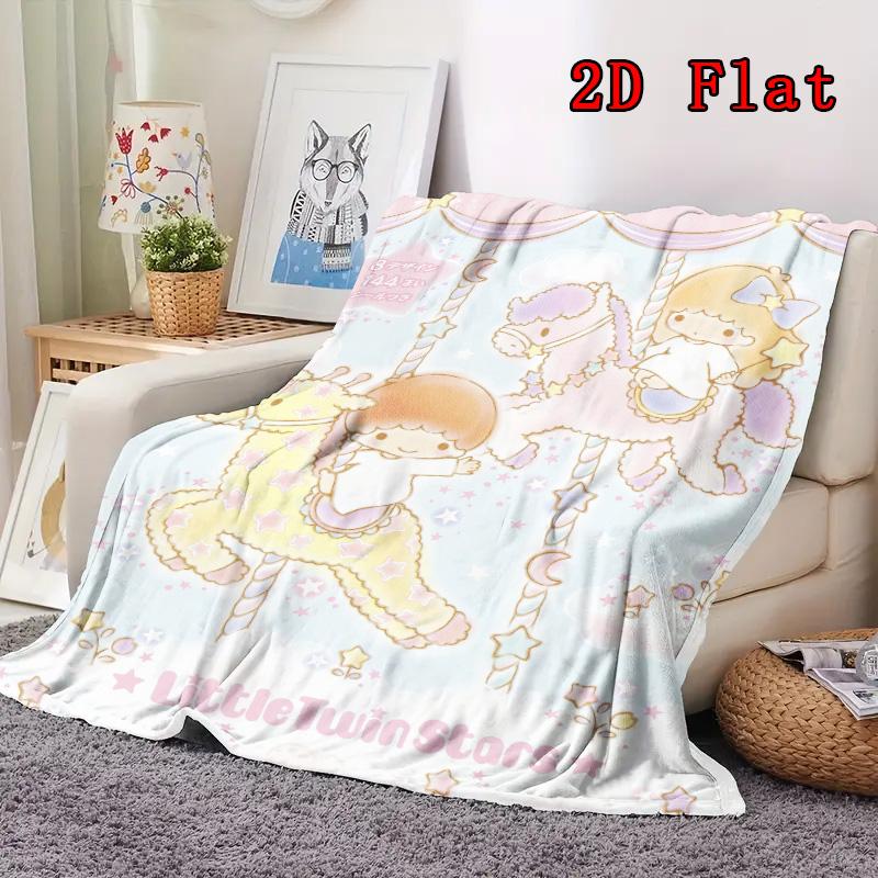 Kiki & Lala 2D Flat Pattern Flannel Blanket High quality All Seasons Warmth and Comfort Perfect for Christmas Gifts.NMT0928612