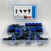 20-Piece Pneumatic Connector Set: Includes 5 Distributors, 5 Elbows, 5 Straight Connectors, and 5 Tees.