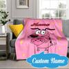 Custom Name Pink Dog Dreamscape Blanket bed sofa Blanket Flannel Blanket for Camping, Hiking, Picnic Essentials,gift for Fan family