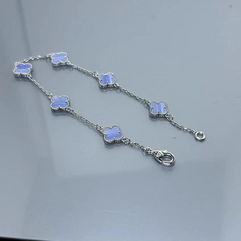 Высококачественный мини-браслет с четырёхлистным клевером из красного агата с шестью цветками, женский, знаменитость, элитный, женский браслет