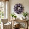 Lifelike Artificial Lavender Wreath Fresh Handmade Lavender Floral Wreath Plastic Vivid Colors Spring Wreath Holiday Decor