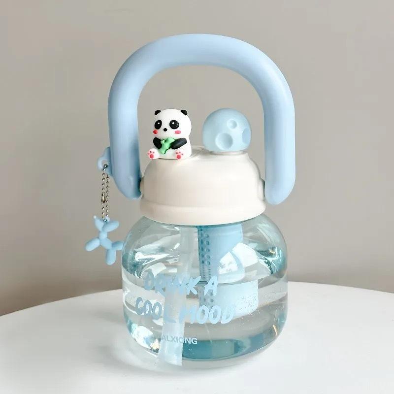New Portable Straw Water Bottle, high-temperature resistant wide-mouth plastic space cup, suitable for multiple daily scenarios and holiday gifts.
