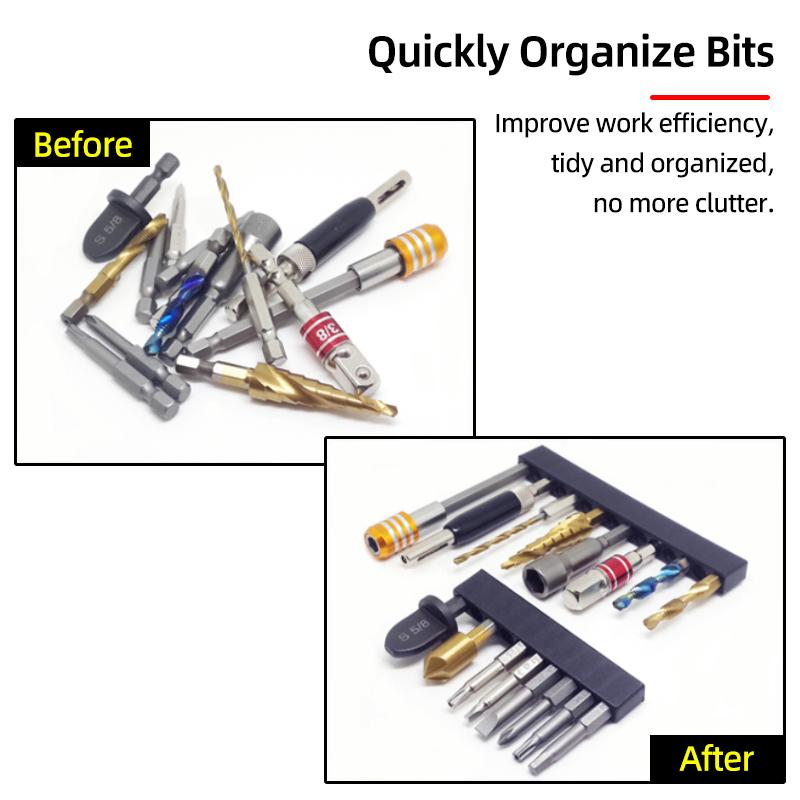 Набор 10 шт. 6/8/10/12/15 отверстий 6,35 мм/4 мм шестигранный хвостовик держатель бит для отвертки пластиковый органайзер для хранения головок сверл ручные инструменты аксессуары