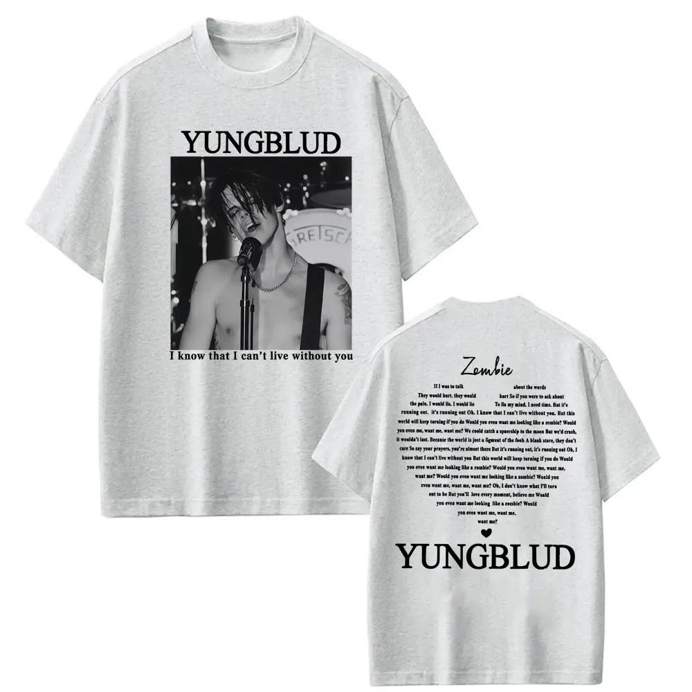 Yungblud Зомби Рок-группа Графическая футболка Мужская Хип-хоп Ретро Фанат Музыки Одежда Футболки Мужская Повседневная Свободная Футболка с коротким рукавом