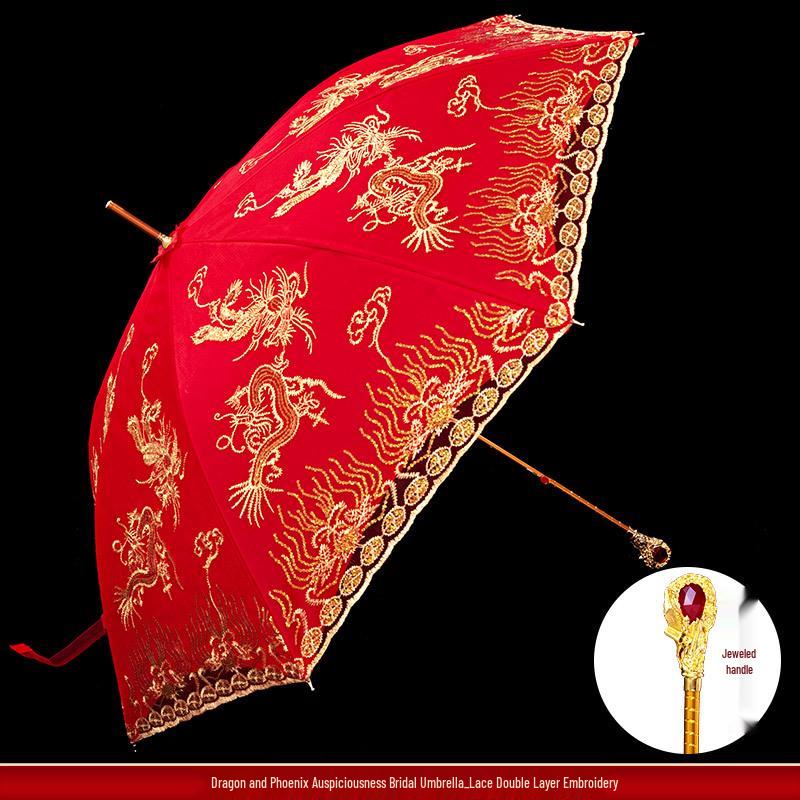 Красный свадебный набор зонтов для китайской свадебной церемонии и приданого