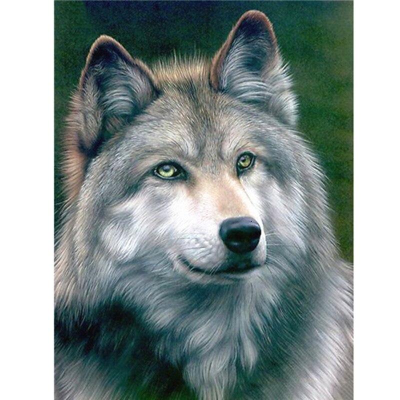 5D DIY Алмазная картина Набор Пейзаж Волк Искусство Алмазная вышивка Стразы Украшения для дома