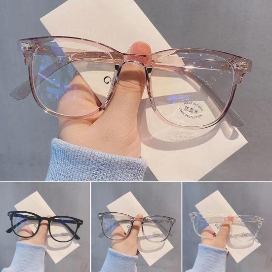 Clear Lens Glasses Square Anti-radiation Portable Simple Style High Clarity Eye Protection Eyewear Retro Frame Computer Anti-blueray Glasses