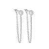 TIANDE Exquisite Zircon Tassel Chain Dangle Earrings for Women Fashion Gold Color Pierced Ear Stud Earrings Jewelry Accessories