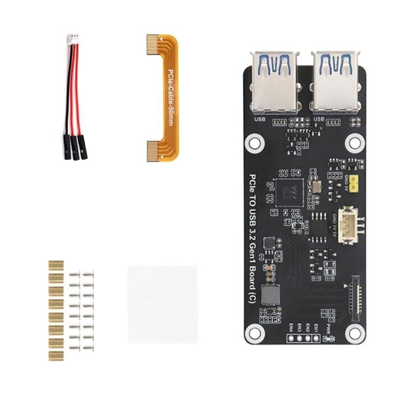 PCIe to USB3.2 Expansion Board, PCIe To 4 Port USB3.2 5Gbps Fast Speed Transfer Adapter Board Drivefree