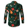 Men's Fashion Casual Christmas Print Long Sleeve Buttons Lapel Shirts Tops
