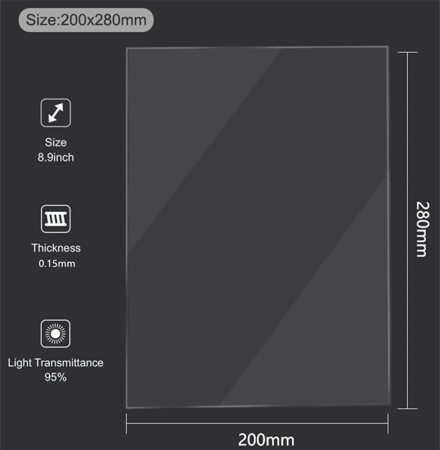 2 шт. nFEP Разделительная пленка для смоляного 3D-принтера 20x 28см 0,15мм для SLA/DLP