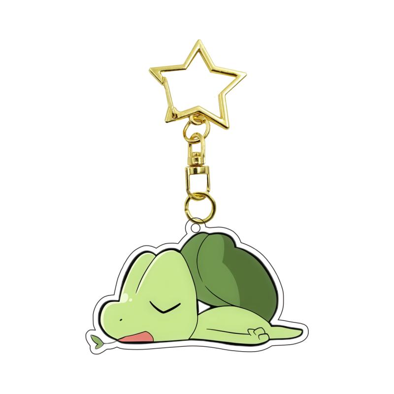Акриловый брелок для аниме Torchic Rowlet Chikorita Cyndaquil Chespin Snivy Charmander Самодельный акриловый брелок-застежка для ключей Брелок