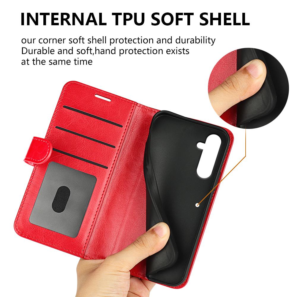 Для Samsung Galaxy A16 5G/A16 4G Чехол-кошелек Текстура Crazy Horse Подставка Кожаный чехол для телефона