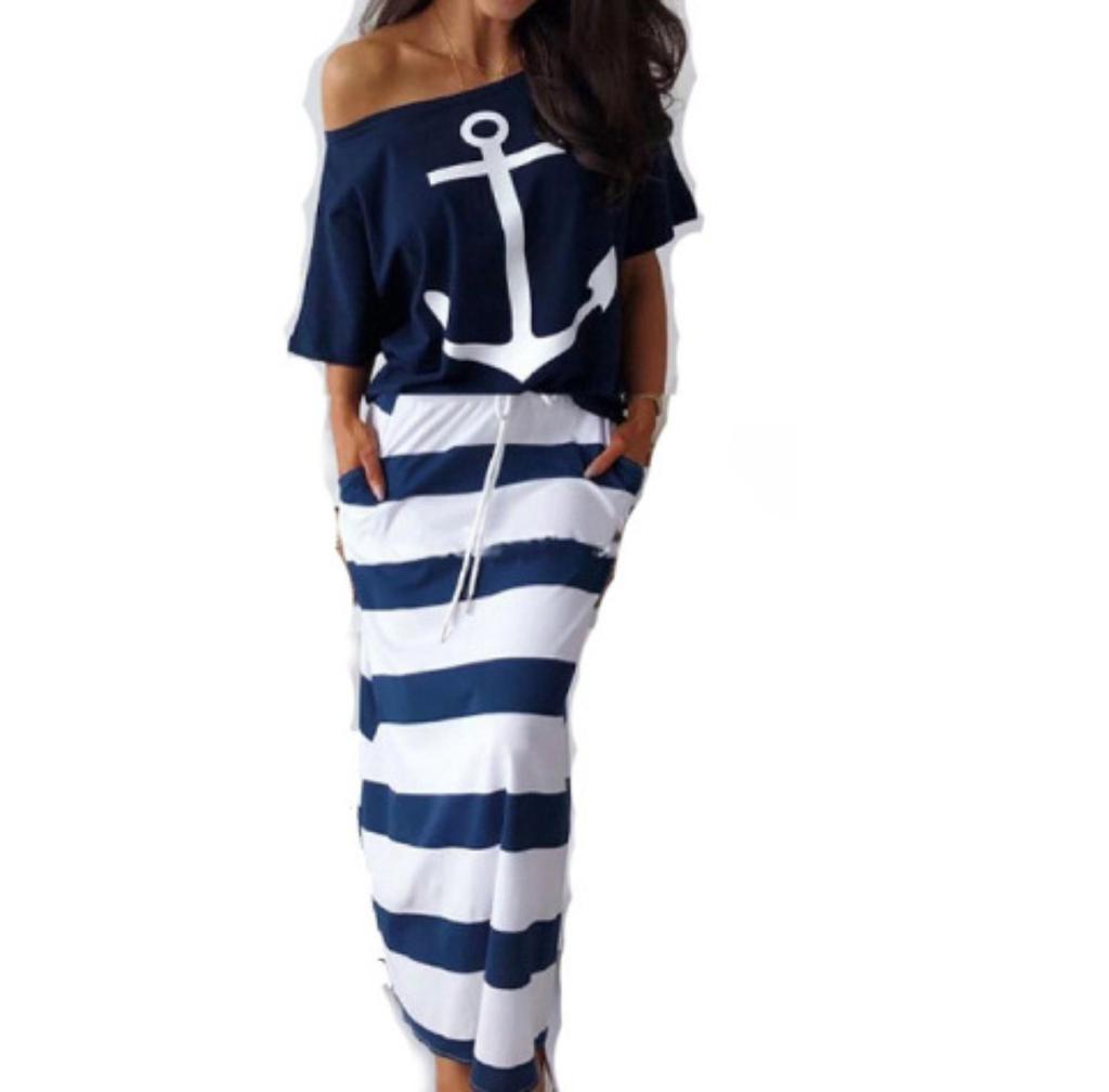 Женский костюм из двух частей с принтом на одно плечо