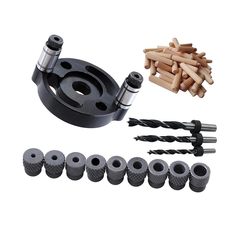 Набор направляющих для сверления отверстий в дереве, направляющее приспособление для сверления 3 отверстий, анодированная поверхность, красный цвет