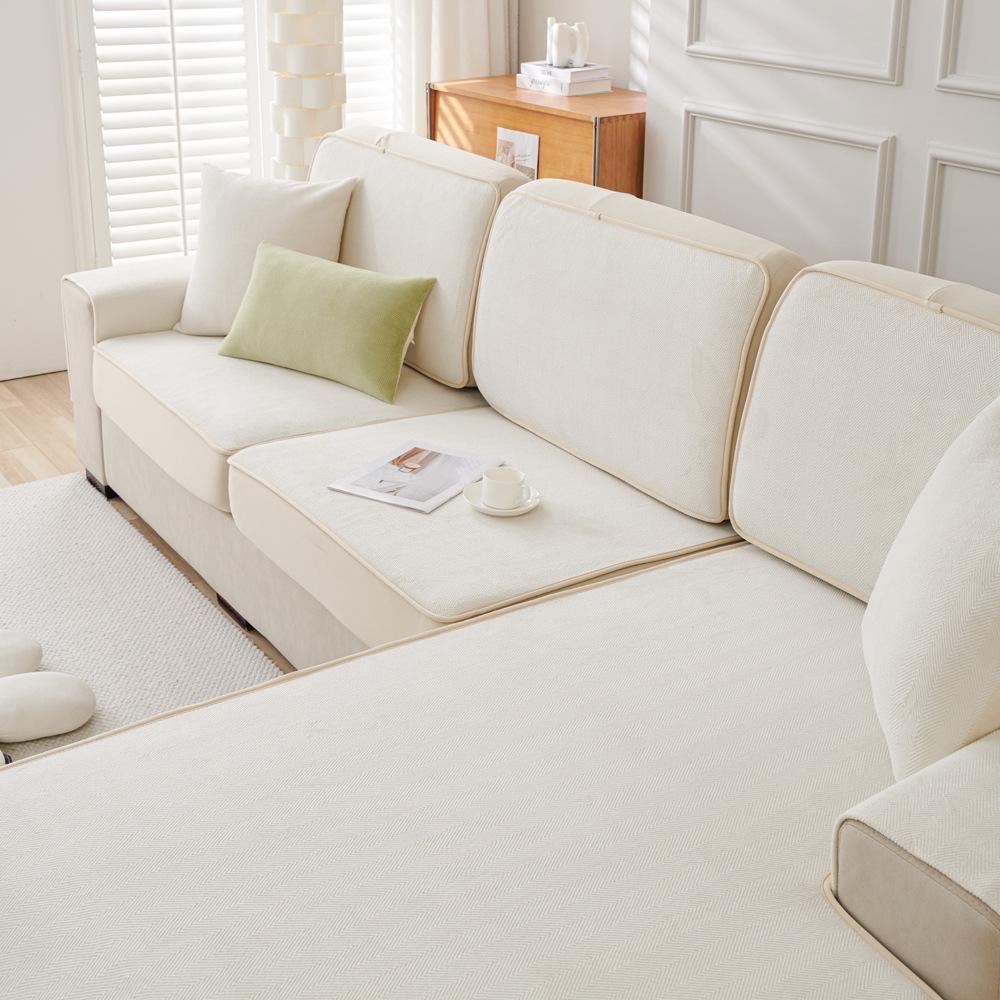 Чехол для дивана с узором «елочка» из молочного волокна, универсальная универсальная нескользящая подушка для дивана, универсальный чехол Four Seasons, ткань