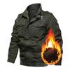 New Men's Loose-Fit Cotton Jacket with Patch Pockets and Velvet Lining for Casual Wear