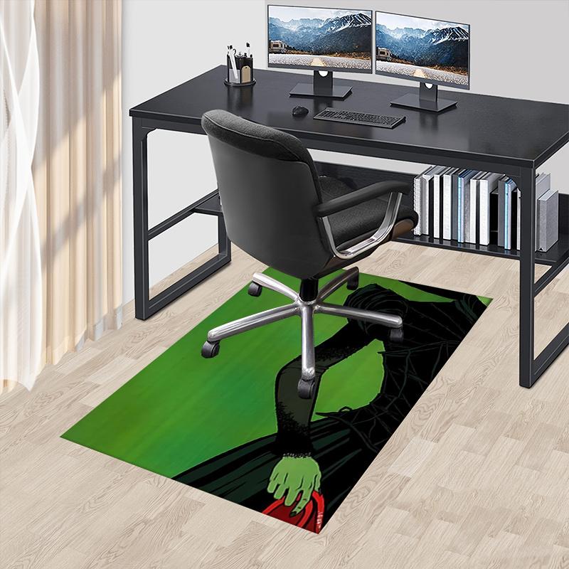 Gothic, Silhouette Pattern Polyester Office Carpet Chair Mats, Home Decor Dormitory Floor Protector