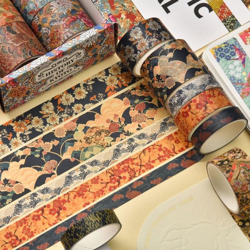 Набор бумажного скотча серии Укиё-э, 10 шт. Арт-клипарт, DIY-производство и бумажный скотч, канцелярские принадлежности для офиса, школы, студента