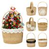 2pcs Vintage Rustic Burlap Flower Basket Candy Gift Bag Wedding Ceremony Party Decoration