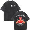 Anime Hajime No Ippo Kamogawa Boxing Gym Washed Tshirts Makunouchi Takamura KGB T Shirts Mens Clothing Casual Cotton Tshirt