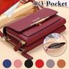 6 цветов модная женская сумка через плечо кожаный 3-слойный кошелек держатель для карт зажим для денег кошелек через плечо