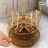 360° Rotation Cup Holder with Water Drain Tray Gold Glass Cup Storage Rack Mug&Cup Organizer  Bar