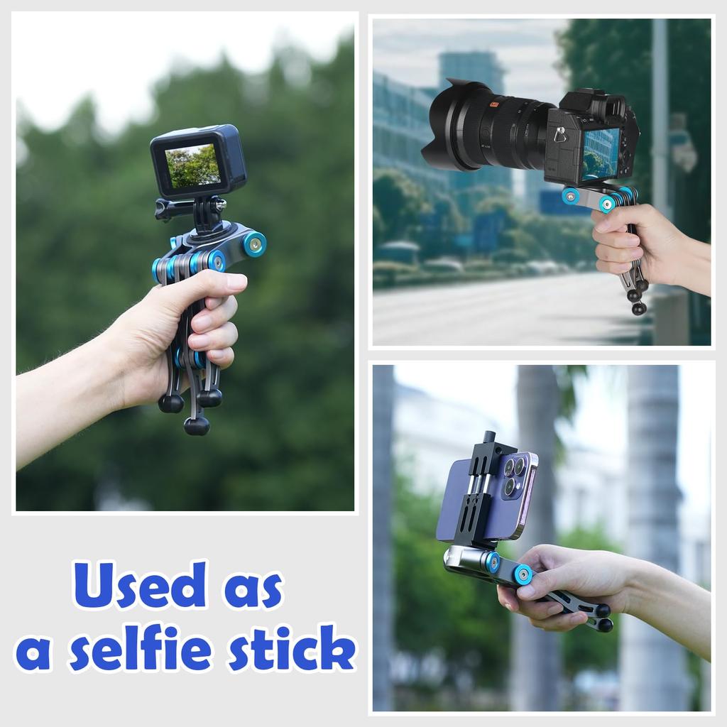 Jialefu Гибкий алюминиевый штатив-трансформер, совместимый с и весом 2 кг, портативный настольный штатив для камеры для путешествий, видео и селфи-палка-штатив,